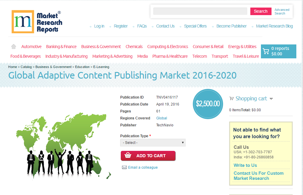 Global Adaptive Content Publishing Market 2016-2020