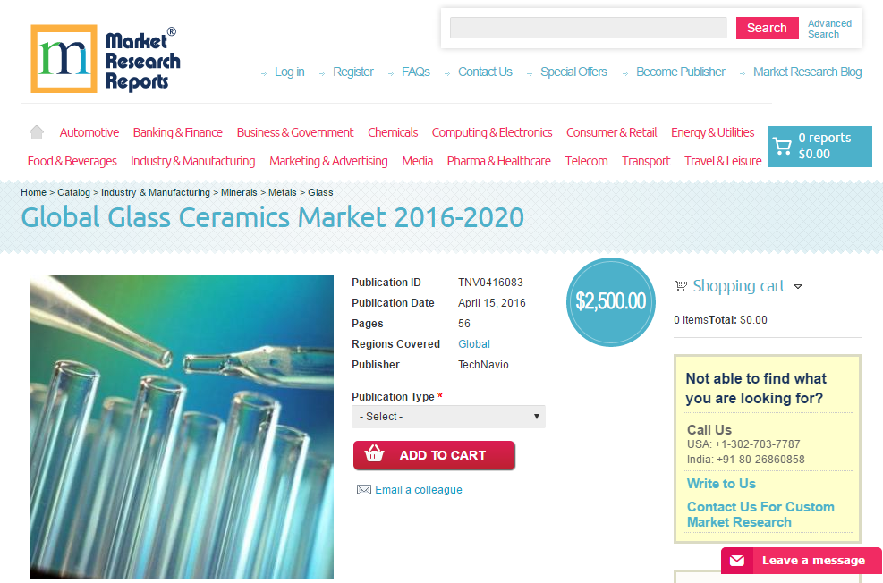 Global Glass Ceramics Market 2016 &ndash; 2020