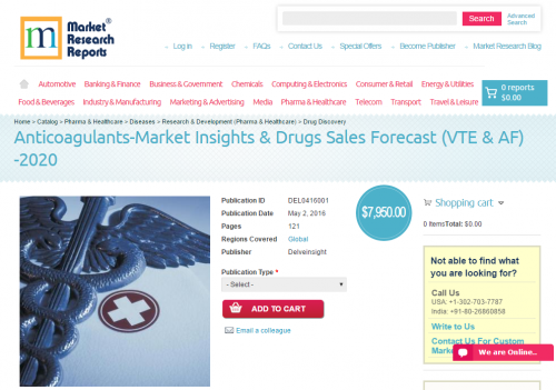 Anticoagulants-Market Insights &amp; Drugs Sales Forecas'