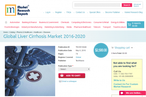 Global Liver Cirrhosis Market 2016 - 2020'