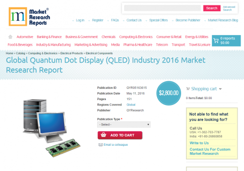 Global Quantum Dot Display Industry 2016'