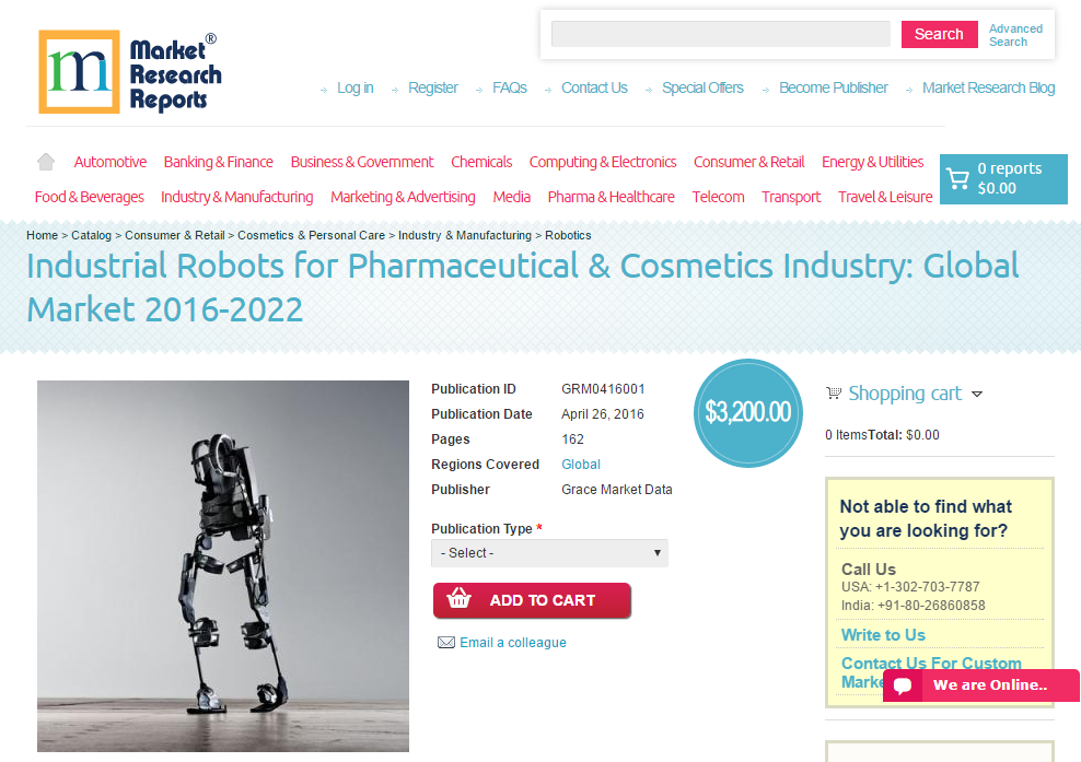 Industrial Robots for Pharmaceutical &amp; Cosmetics Ind'