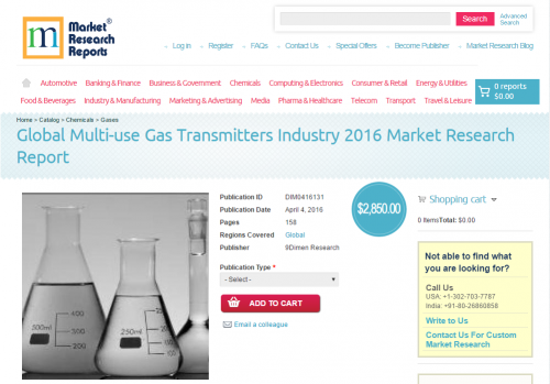 Global Multi-use Gas Transmitters Industry 2016'