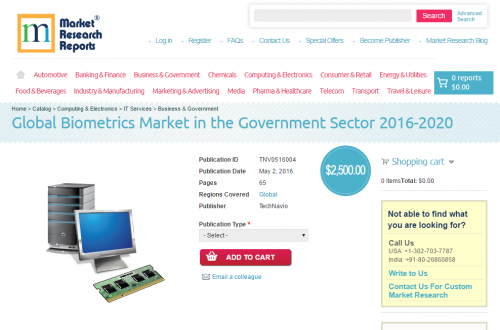 Global Biometrics Market in the Government Sector 2016 - 202'