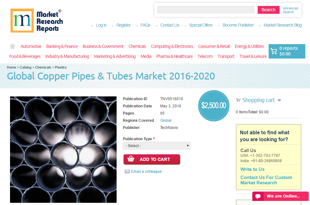 Global Copper Pipes &amp; Tubes Market 2016 - 2020'