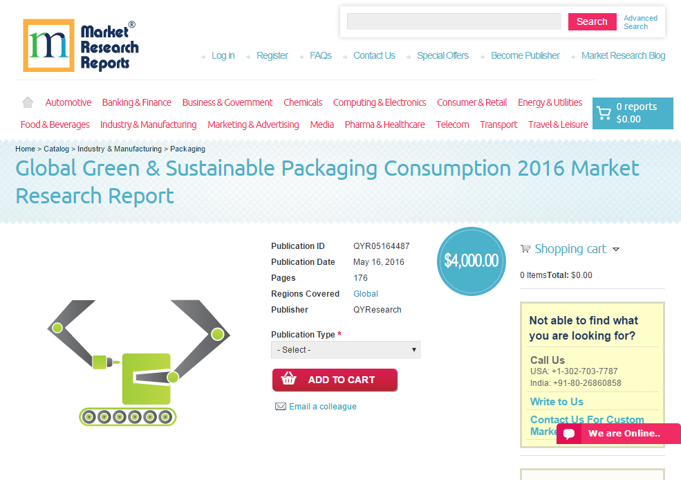 Global Green &amp; Sustainable Packaging Consumption 201'