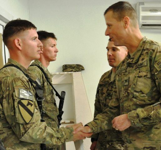 SSG Griffin being recognized in Afghanistan