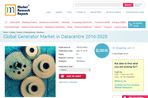 Global Generator Market in Datacentre 2016 - 2020'