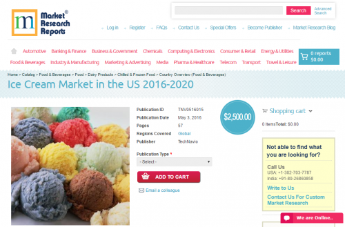 Ice Cream Market in the US 2016 - 2020'