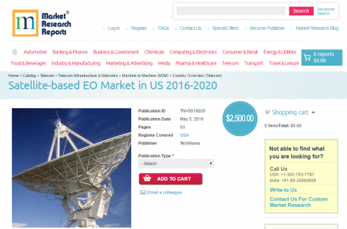 Satellite-based EO Market in US 2016 - 2020'