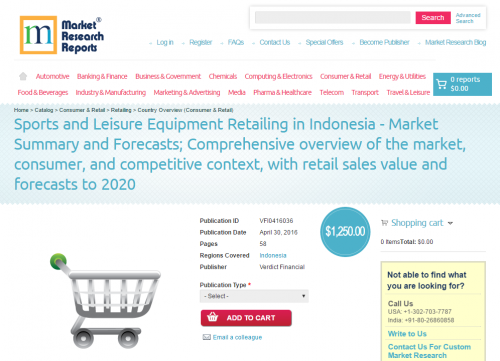 Sports and Leisure Equipment Retailing in Indonesia'