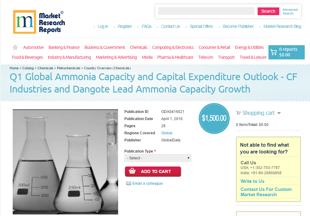 Q1 Global Ammonia Capacity and Capital Expenditure Outlook'