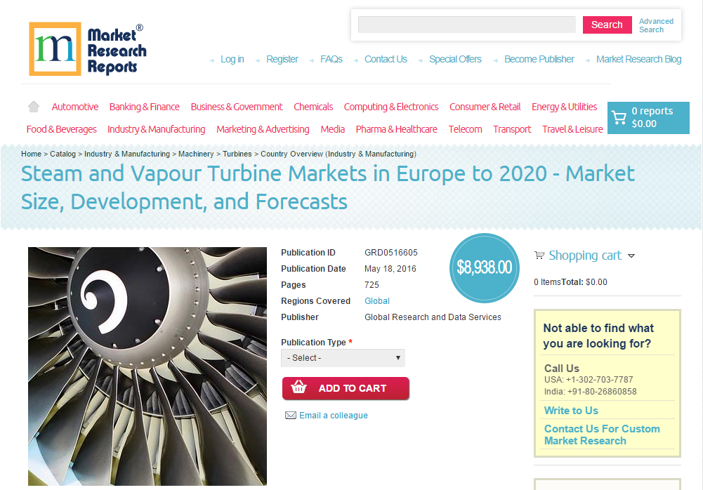 Steam and Vapour Turbine Markets in Europe to 2020