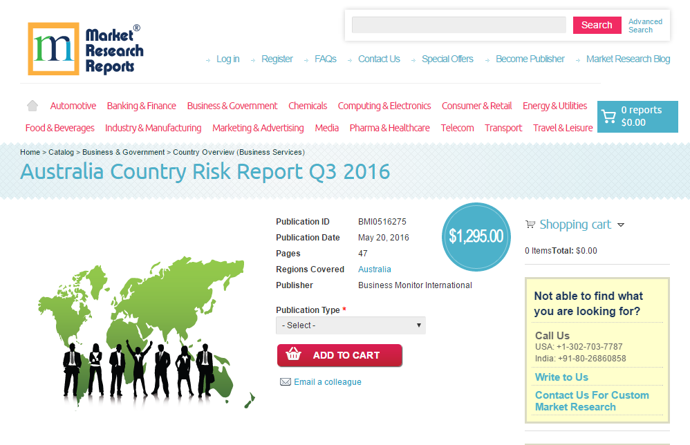 Australia Country Risk Report Q3 2016'