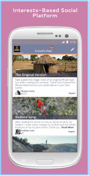 Crowd's Feed is an interests-based social platform.
