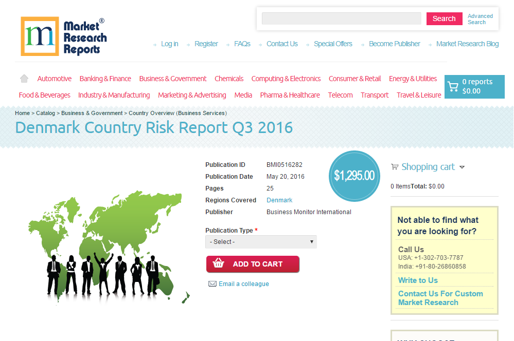 Denmark Country Risk Report Q3 2016'