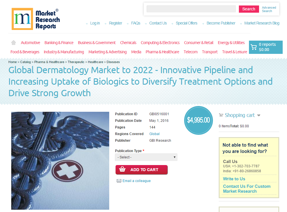 Global Dermatology Market to 2022 - Innovative Pipeline