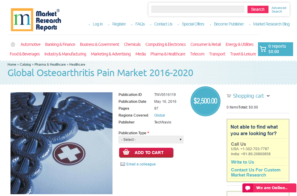 Global Osteoarthritis Pain Market 2016 - 2020