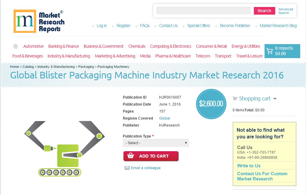 Global Blister Packaging Machine Industry Market Research