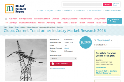 Global Current Transformer Industry Market Research 2016'