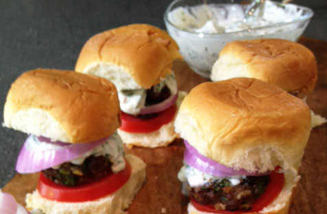 Voskos Greek Yogurt Chimichurri Sliders Recipe