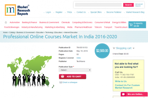 Professional Online Courses Market In India 2016 - 2020'