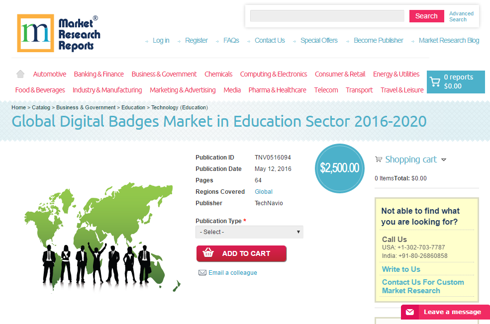 Global Digital Badges Market in Education Sector 2016 - 2020'