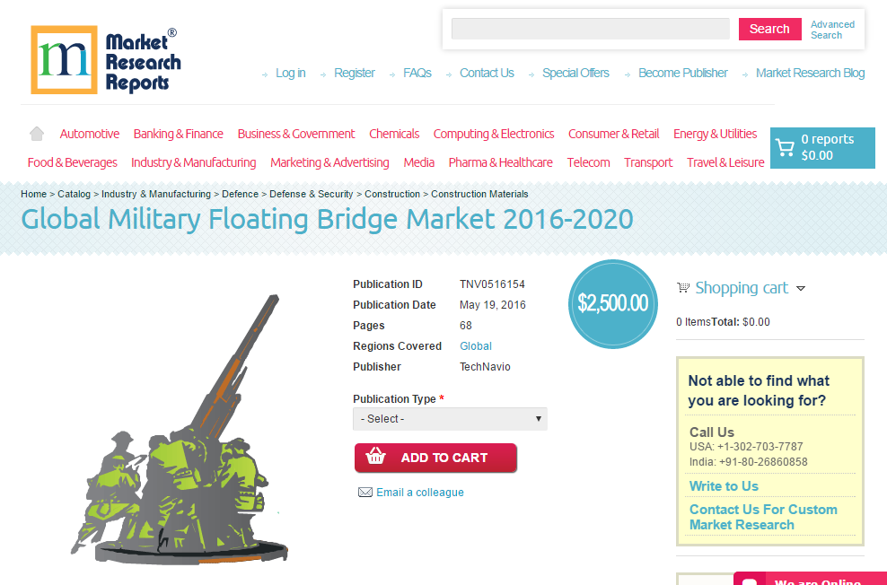 Global Military Floating Bridge Market 2016 - 2020'