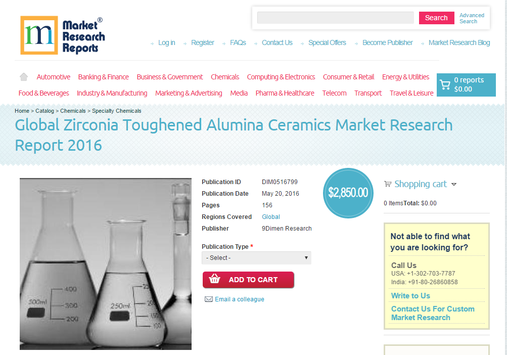 Global Zirconia Toughened Alumina Ceramics Market 2016