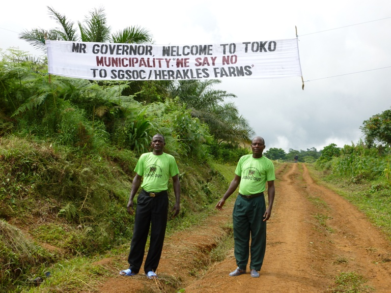 Public protest against palm oil plantation in Cameroon'