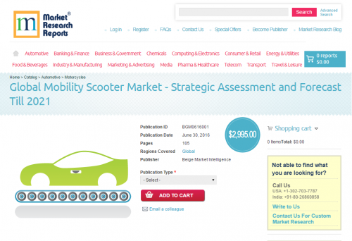 Global Mobility Scooter Market - Strategic Assessment'