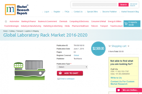 Global Laboratory Rack Market 2016 - 2020'