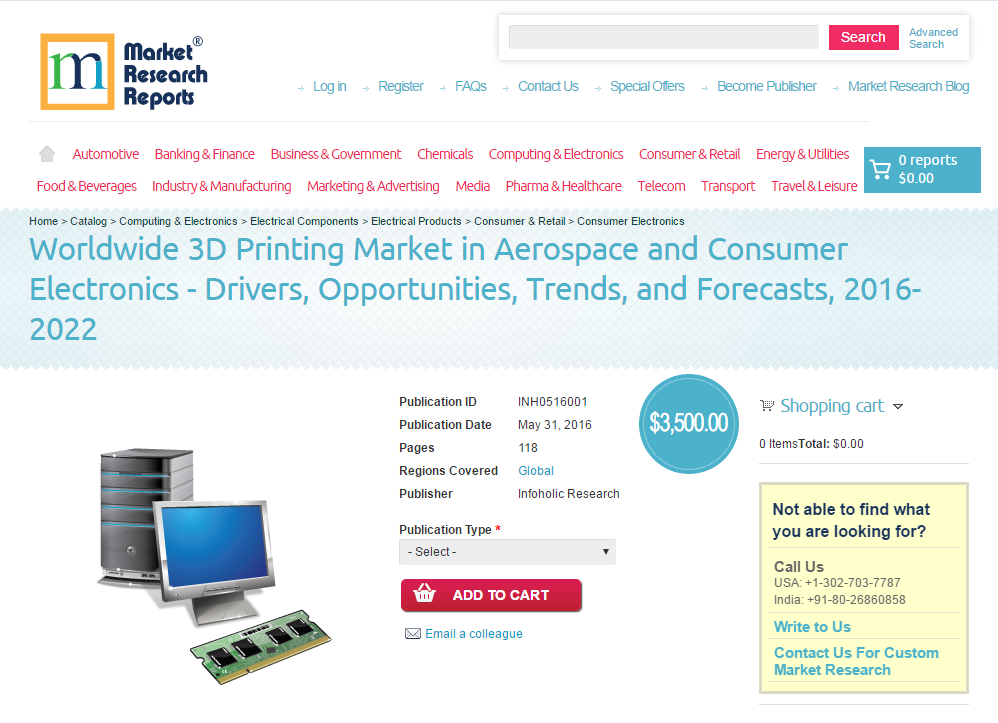 Worldwide 3D Printing Market in Aerospace