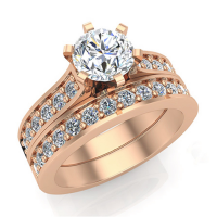 20ct Natural Diamond Cathedral Engagement Accent Ring