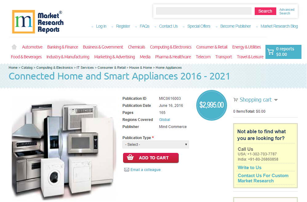 Connected Home and Smart Appliances 2016 - 2021