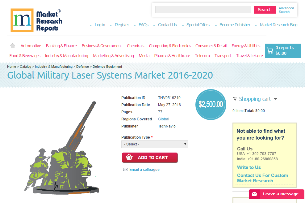 Global Military Laser Systems Market 2016 - 2020