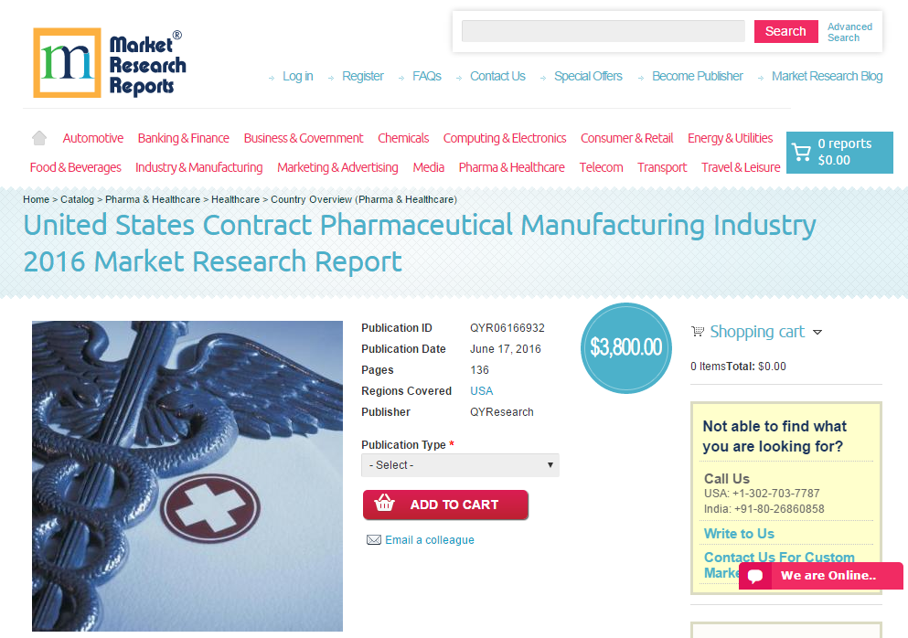 United States Contract Pharmaceutical Manufacturing Industry'