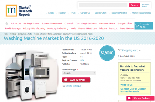 Washing Machine Market in the US 2016 - 2020'