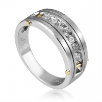 Multi-Tone Gold Diamond Band Ring