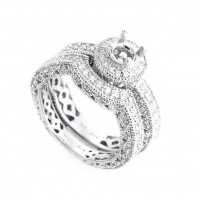 White Gold Diamond Bridal Mounting ring