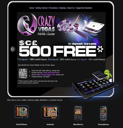 Crazy Vegas mobile casino'