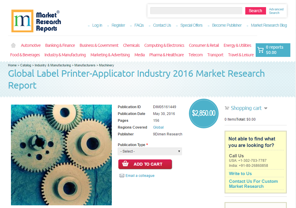 Global Label Printer-Applicator Industry 2016
