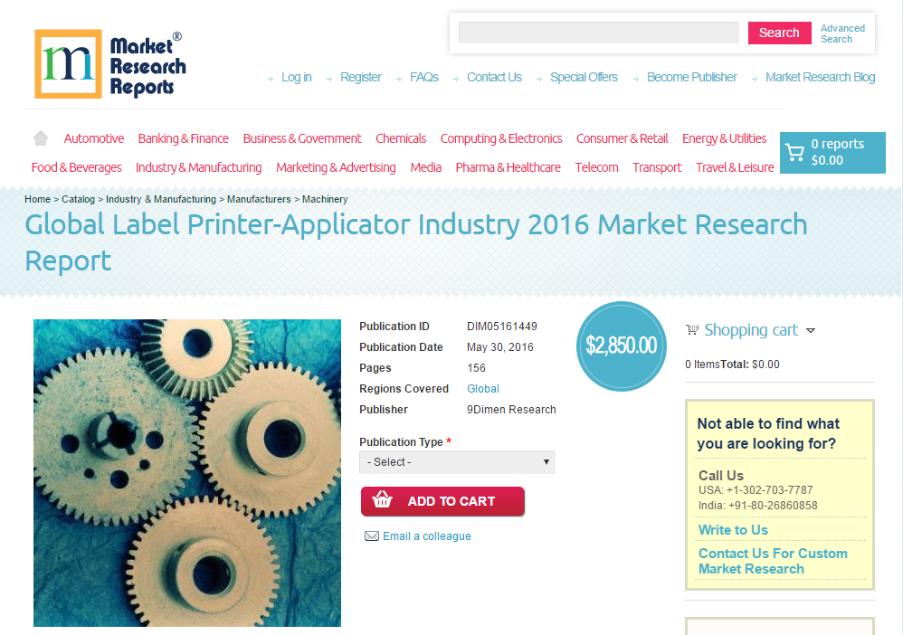 Global Label Printer-Applicator Industry 2016'