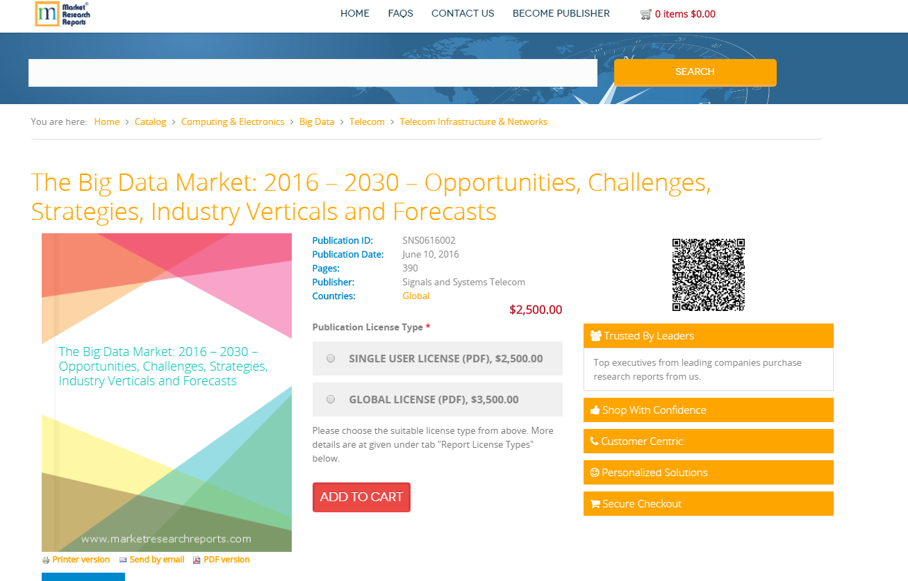 The Big Data Market: 2016 &ndash; 2030'