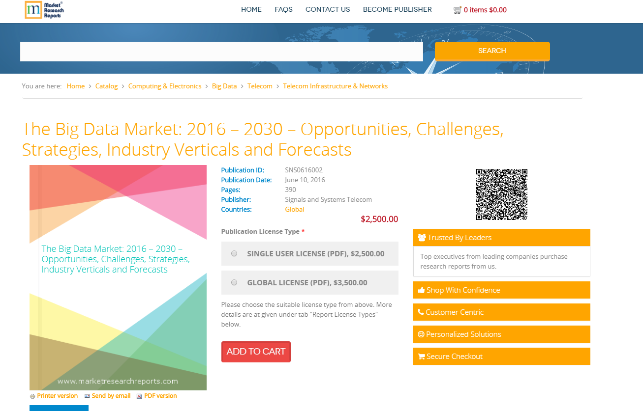 The Big Data Market: 2016 &ndash; 2030