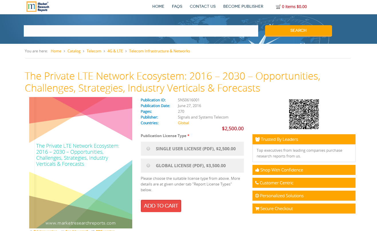 The Private LTE Network Ecosystem: 2016 &ndash; 2030'