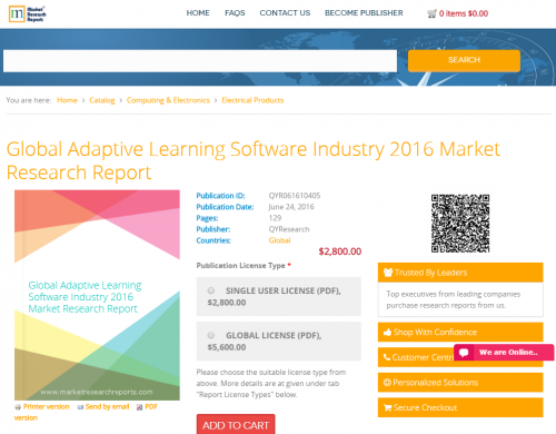 Global Adaptive Learning Software Industry 2016 Market'