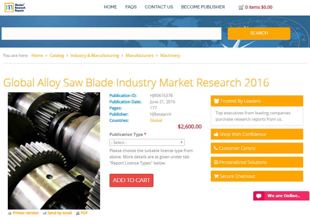 Global Alloy Saw Blade Industry Market Research 2016