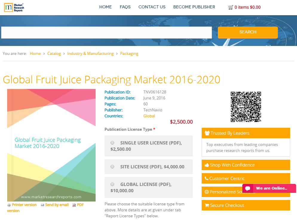 Global Fruit Juice Packaging Market 2016 - 2020'
