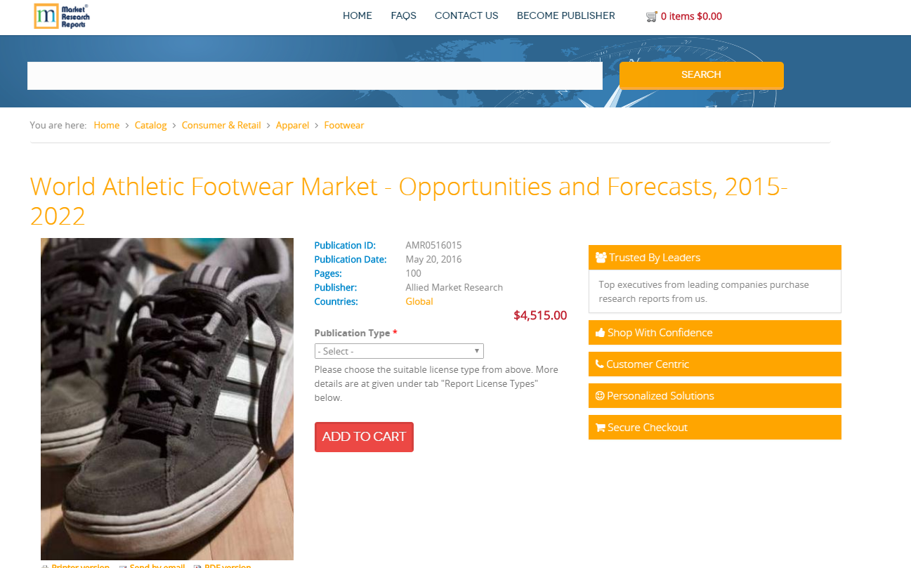 World Athletic Footwear Market - Opportunities and Forecasts